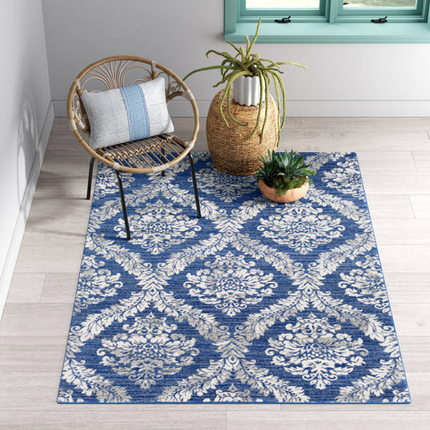 Mistana™ Hillsby Performance Beige/Light Gray/Teal/Dark Blue Rug